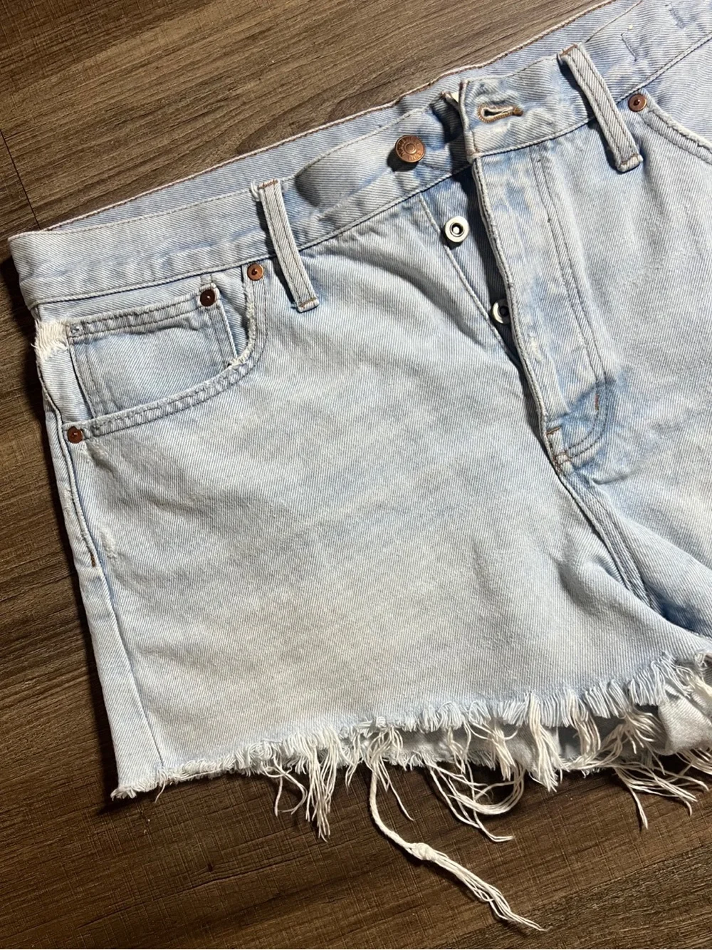 Madewell Relaxed Denim High Rise Distressed Cut Off Jean Shorts